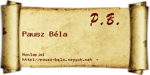 Pausz Béla névjegykártya