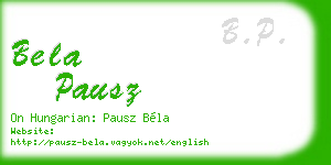 bela pausz business card