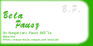 bela pausz business card